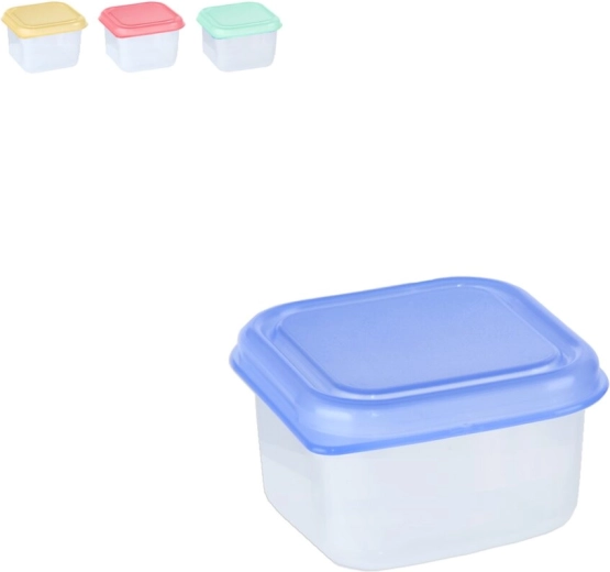 Mini négyzet alakú műanyag doboz 0,1 l – színes mix