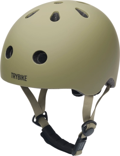 Trybike zöld XS gyerek kerékpáros sisak futóbiciklihez, rollerhez, görkorcsolyához és gördeszkához