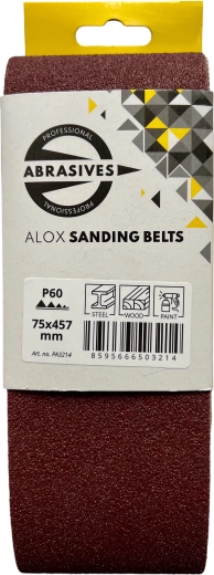 Csiszolószalag kézi szalagos csiszológépekhez 75 × 457 mm, P80 szemcseméret (3 db)