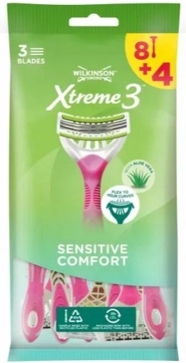 Wilkinson Xtreme3 Comfort Sensitive eldobható női borotvák 8+4
