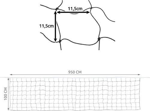 9,5 × 1 m-es méret és jól átlátható szemek