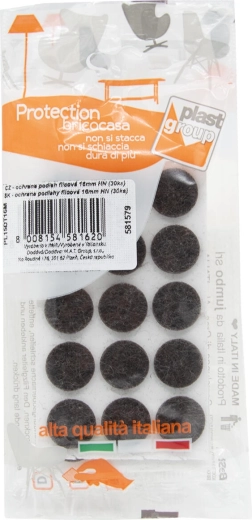 Öntapadó filc bútorcsúszkák 16 mm, barna, 30 db