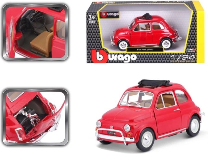 Bburago 1:24 Fiat 500L (1968) Piros