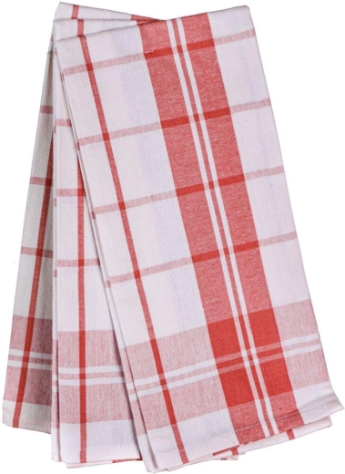 Klasszikus konyharuhák 50 × 70 cm, 100% pamut, piros–fehér (3 db-os szett)