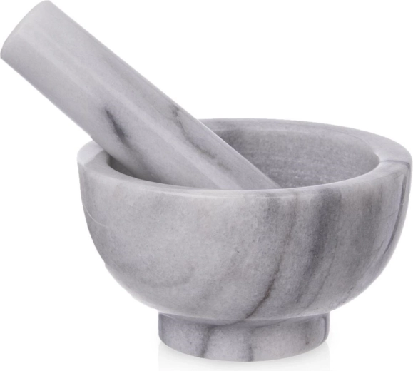 Márvány mozsár törővel, 11,5 cm