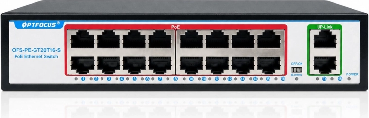 Renew Force PoE switch 16 PoE porttal és 2 uplink porttal