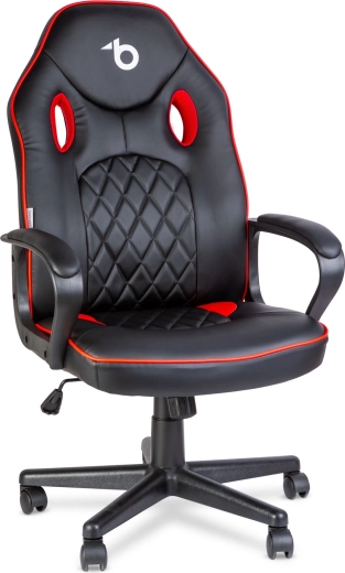 Fekete-piros gamer szék háttámlával