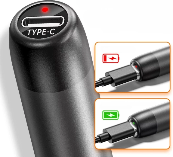 USB‑C-n keresztüli töltés + állapotjelzés