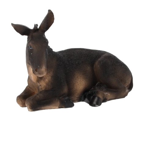Polirezin szamárfigura betlehemhez, 14 × 26 × 21 cm