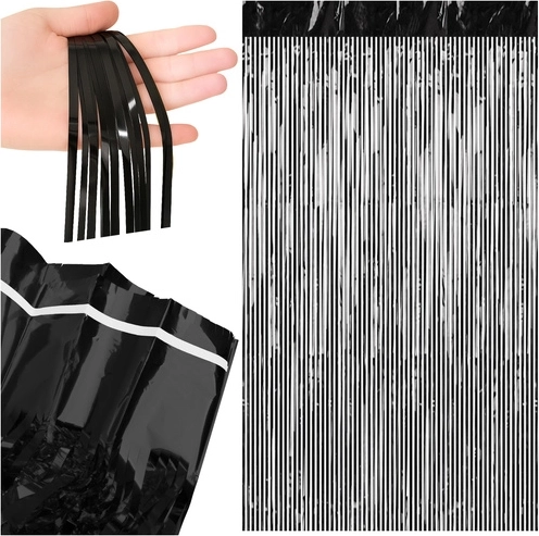 RUHHY fekete dekoratív rojtfüggöny 100 × 200 cm