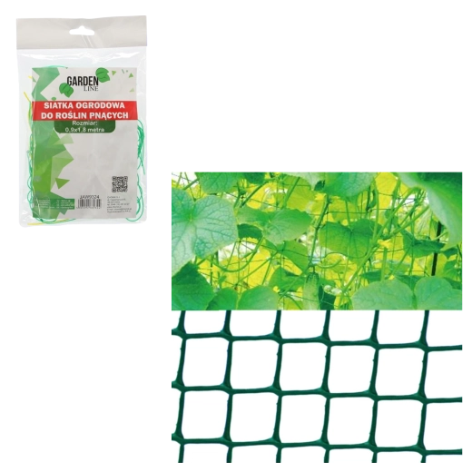 Kerti támasztóháló futónövényekhez 0,9 × 1,8 m, zöld