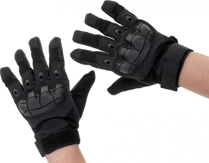 Taktikai túlélő kesztyűk ütésálló ujjpercvédelemmel, L méret, fekete