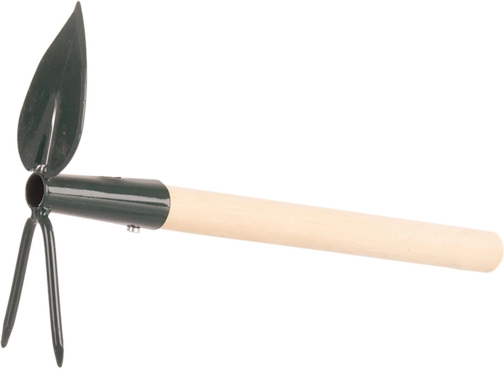 Profi kézi kapáló szív alakú, 2 tüskével, 27 cm-es nyéllel
