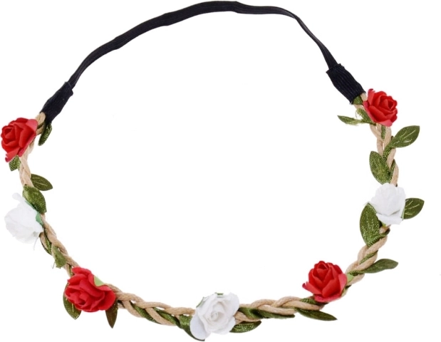 Biało‑Czerwoni koszorú – piros‑fehér virágos fejpánt szurkolóknak