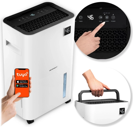 Kompreszoros párátlanító BERDSEN 20 l Wi‑Fi-vel, fehér