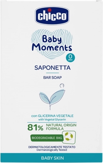 Chicco Baby Moments Sensitive növényi glicerinnel készült szilárd szappan 100 g