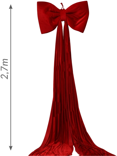 Karácsonyi dekoratív masni (kokárda) piros 85 × 270 cm - 1 db