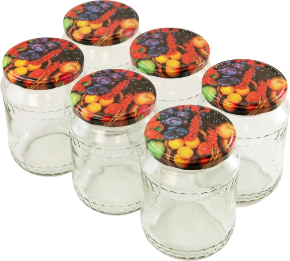 720 ml-es befőttesüveg készlet 82 mm-es tetőkkel, 6 db
