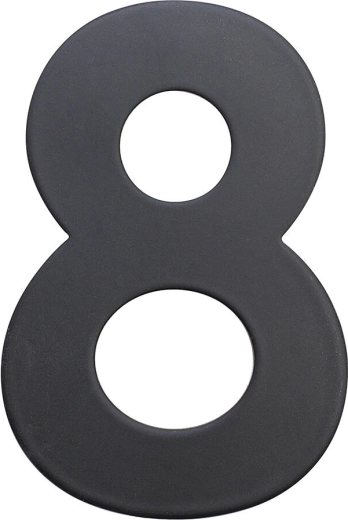 Házszám 8, 75 mm, rozsdamentes acél, matt fekete