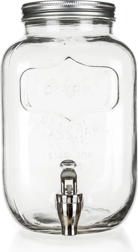 Tartós, átlátszó üveg és fém fedél