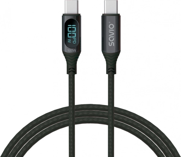 USB-C kábel kijelzővel 100 W Savio