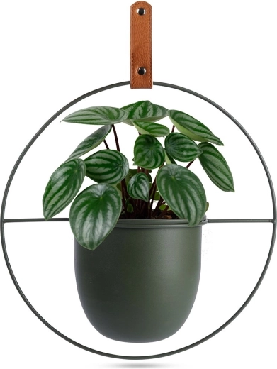 Zöld fém függő virágcserép-tartó Home Styling Collection 30 × 30 cm