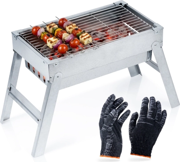 Vilde összecsukható, hordozható acél faszenes grill 46 × 21 × 27 cm
