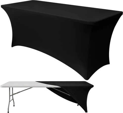 Rugalmas huzat bankettasztalra 183 × 75 × 75 cm RUHHY – fekete