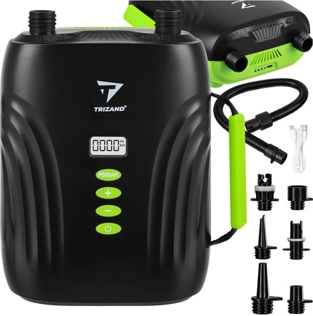 Akkumulátoros elektromos SUP pumpa Trizand 20 PSI LCD-vel és USB-C-vel