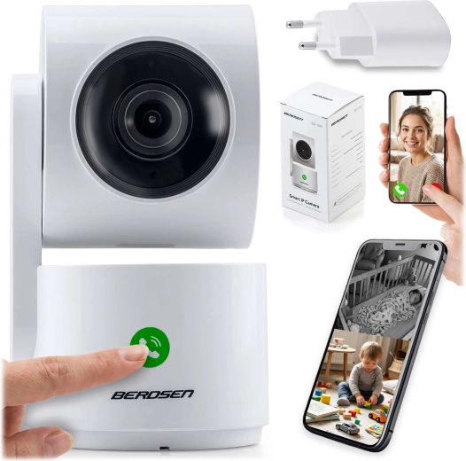 Berdsen BD-942 forgatható beltéri IP kamera 3 MP Wi‑Fi-vel és bébiőr funkcióval
