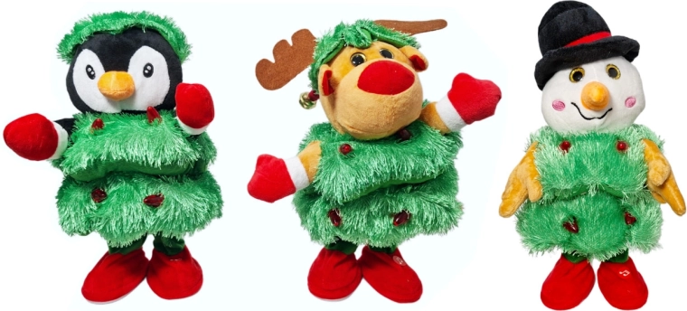 Karácsonyi beszélő és táncoló figura dalokkal és villogó fényekkel