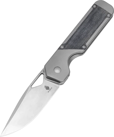 Kizer Militaw zsebkés 8,5 cm, stonewash, titán és micarta