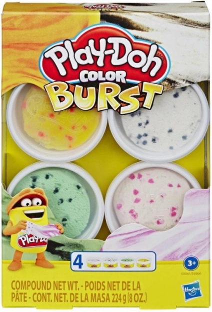 Play-Doh color burst gyurmaszett 4 tégellyel és eszközzel