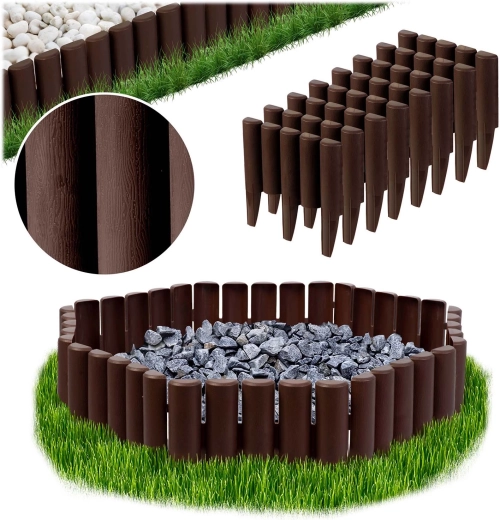 Plonos kerti szegély 2,2 m, barna