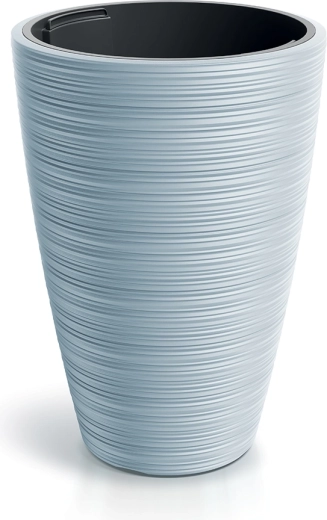 VENA ROUND virágcserép 34,9 cm világosszürke betéttel