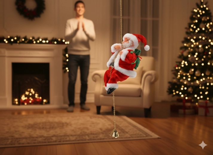 Mozgó karácsonyi dekoráció, amely első pillantásra magára vonja a figyelmet