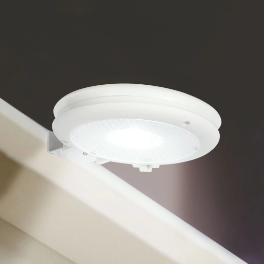 Ereszre szerelhető napelemes lámpa 3 hideg fehér SMD LED-del, fehér
