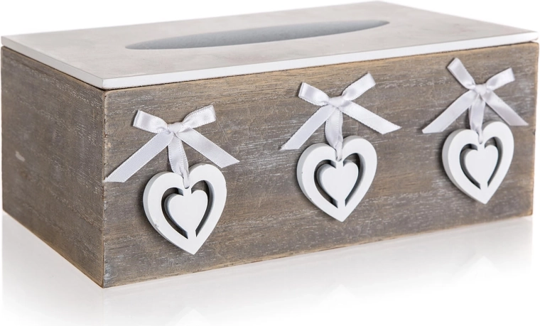 Papírzsebkendő-tartó doboz HEART 24 × 13,5 × 9,5 cm