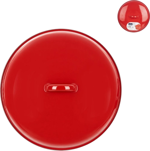 Zománcozott fedő piros peremmel 23 cm – 1 db