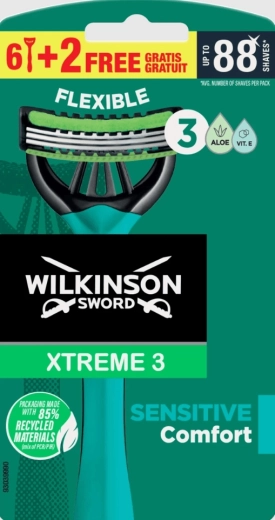 Wilkinson Xtreme3 Sensitive eldobható borotva, 8 db