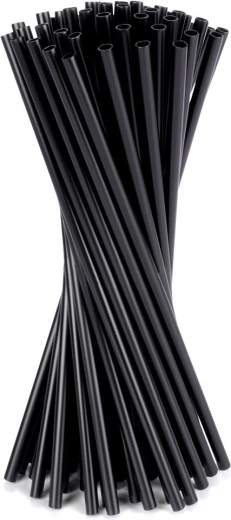 Fekete italos szívószálak 22 cm, 50 db