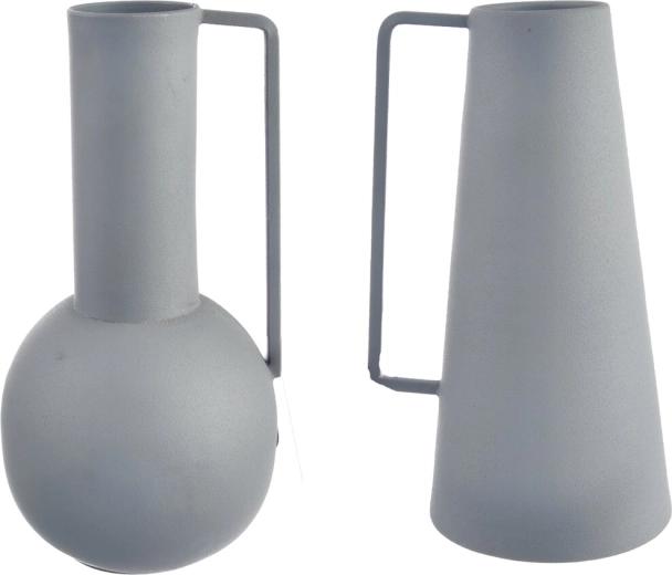 Szürke bádog váza 21 cm (2 változat)