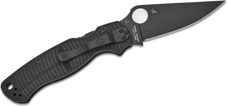 Spyderco Para Military 2 Salt zárókés, fekete G-10, CPM MagnaCut, fekete penge