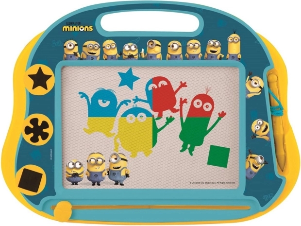 Többszínű mágneses rajztábla bélyegzőkkel – MINIONS, Lexibook