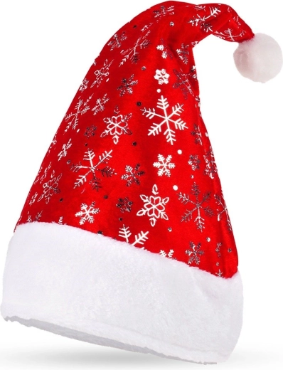Mikulás karácsonyi sapka pomponnal, 43 cm