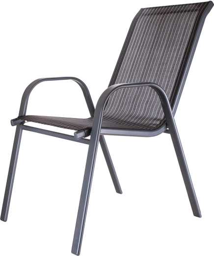 Harrow kerti rakásolható szék, acél és textilén, fekete, 2 db