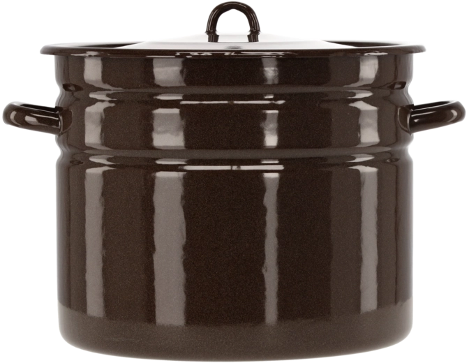 zománcozott lábas 20 l, 32 cm, barna fedővel
