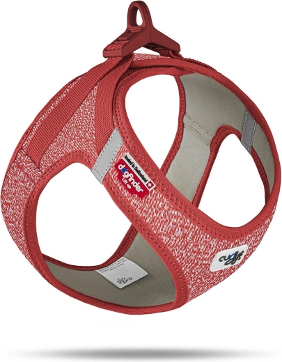 Curli kutyahám csattal, merinó gyapjúval, piros, 3XS méret (1,5–3 kg)