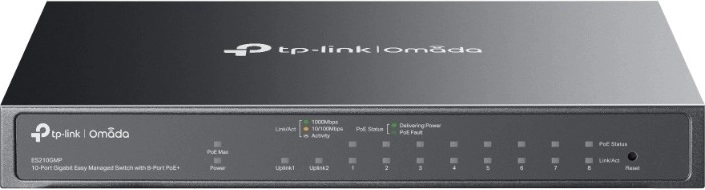 TP-Link Omada ES210GMP 10 portos gigabites switch 8× PoE+-val