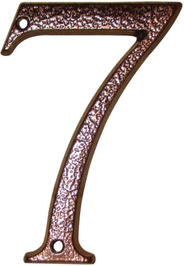 Házszám 7, barna, cink